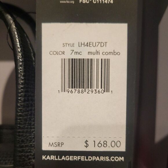 NWT & Box Karl Lagerfeld Paris Rainbow Color Block Maybelle Satchel Handbag $168 - Picture 4 of 4